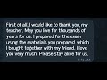 This is a really heart-warming message I received from students who are taking exit exam this year