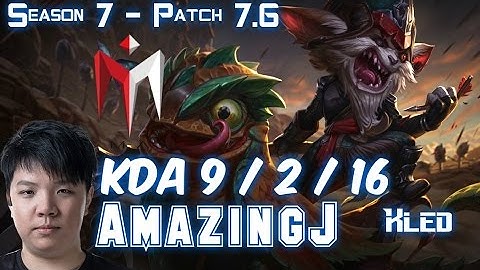 IM AmazingJ KLED vs MAOKAI Top - Patch 7.6 KR Ranked