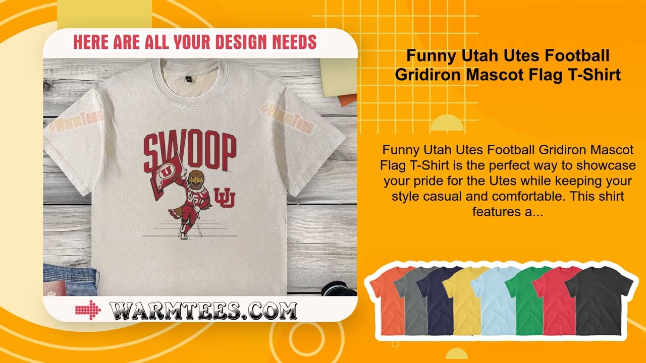 Funny Utah Utes Football Gridiron Mascot Flag T-Shirt