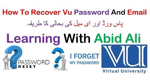 LMS Locked | How to reset password in VULMS in 2 mint | How to Recover/Reset LMS & VU Email Password