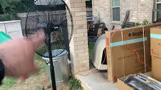 Staying Cool in the backyard-Harbor Freight Outdoor Fan-Central Machinery Fan