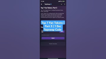Top 7 fan tokens part 3 tapswap code || tapswap code Top 7 fan tokens part 3 #tapswap #crypto #code