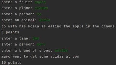 mad lib generator python part:3
