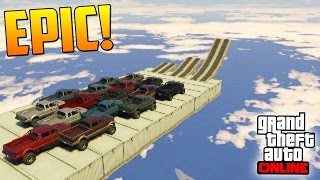 SUPER SALTO SIN VER!!! - Gameplay GTA 5 Online Funny Moments (Carrera GTA V PS4)