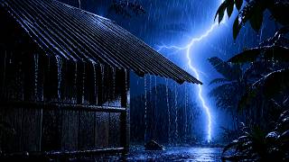 🔴 Heavy Rain & Thunder on a Tin Roof for Sleeping | Cozy Cabin Rainstorm LIVE 24/7
