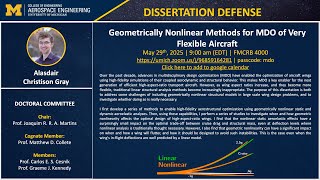 Geometrically Nonlinear Methods for High-Fidelity MDO of Very Flexible Aircraft — Alasdair Gray Profile