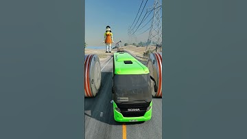 Lange stadsbussen en capsulebussen versus hydraulische crush - BeamNG.Drive #shorts #beamngdrive ...