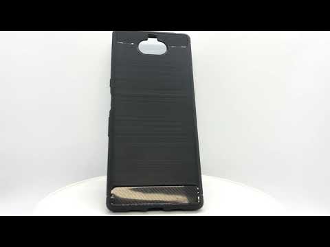 Чехол-бампер на Sony Xperia 10 Plus, Caseport, серия Carbon, черного цвета