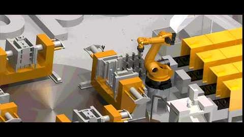 Foundry gravity casting and prefinishing Robots