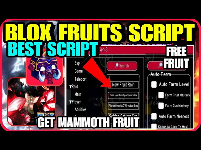 Script Blox Fruit Mobile No Key FRUIT RAIN & AUTO FARM
