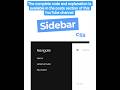 📔Siderbar Navigation #css #html #javascript #navigation #tutorial #full #coding #animation #tips #xd