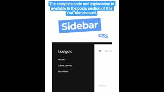 📔Siderbar Navigation #css #html #javascript #navigation #tutorial #full #coding #animation #tips #xd