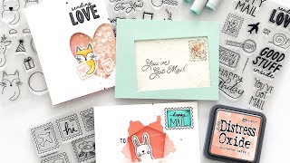 How To Make 3 Easy Shaker Cards using Happy Mail Stamps Essentials by Ellen