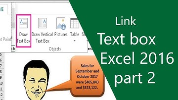 Link and Text box in excel 2016