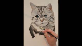 Olieverf portret van een kat