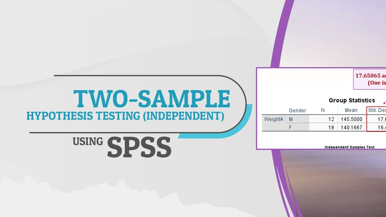 SPSS Updated Tutorial Two Sample Hypothesis Testing YouTube