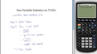 TI83+ 1-Var Stats  Tutorial