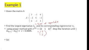 Power method for dominant eigenvalues