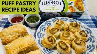 3 Puff Pastry Recipes | Quick & Easy Appetizers I How to use Puff Pastry Sheet