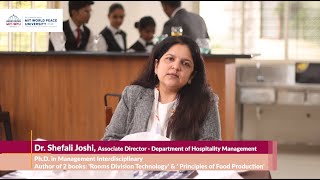 Message from the Associate Director of Department of Hospitality Management - Dr. Shefali Joshi