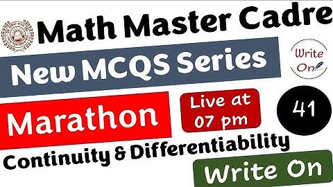 Math Master Cadre | Continuity and Differentiation| Most Important MCQs |Ch-05 |New Classes