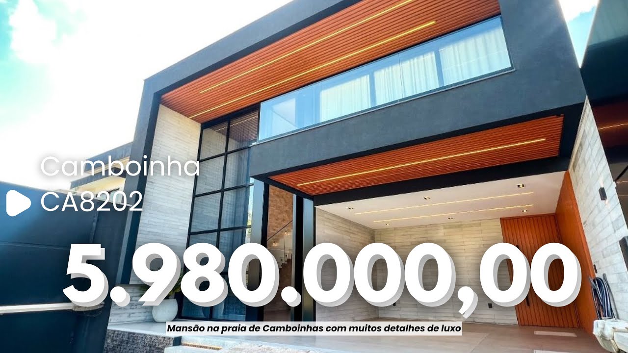 MANSÃO ESPETACULAR NA PRAIA DE CAMBOINHAS C/ 5 SUITES E MUITO DETALHES DE SOFISTICAÇÃO I (CA8202)