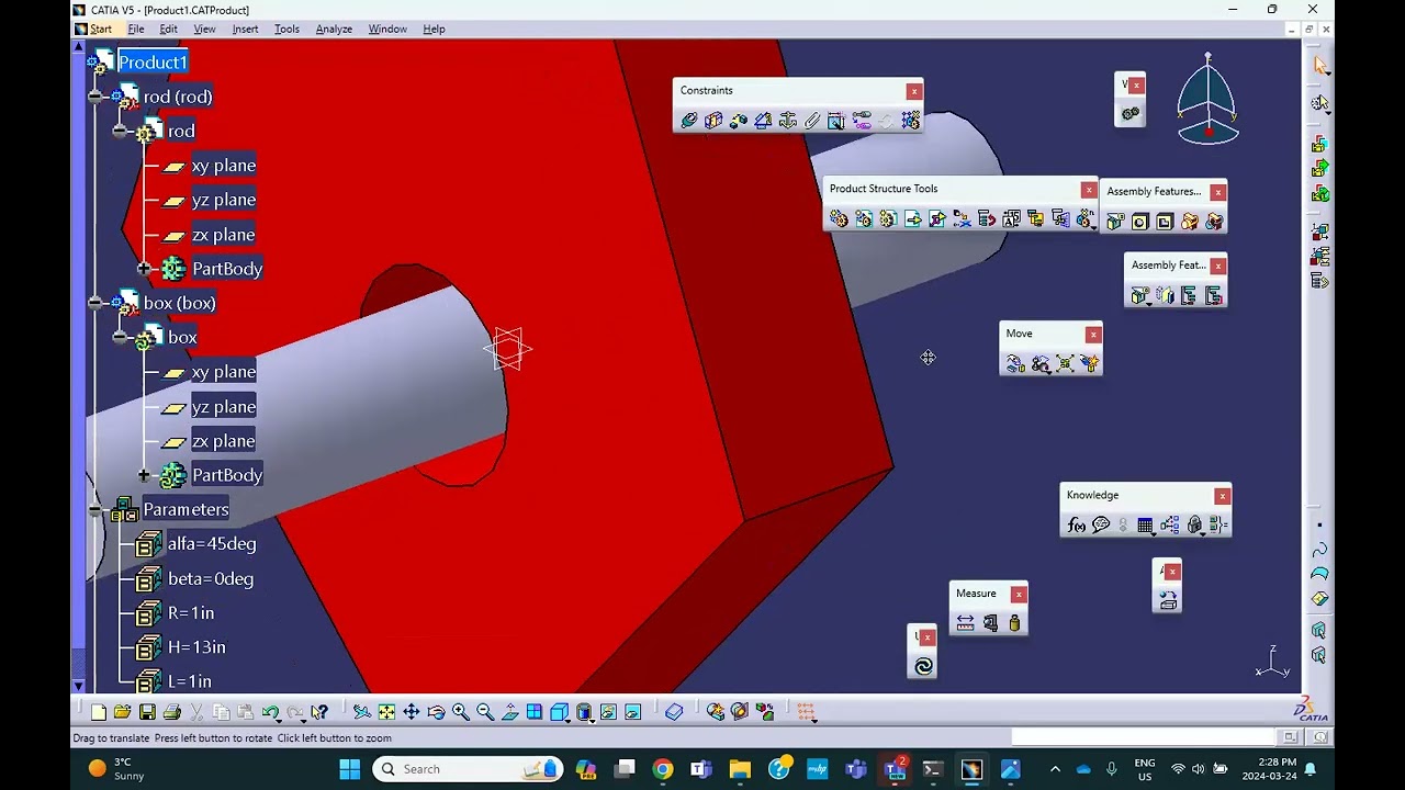 Catia v5 CAD Activity FK01 W24 - YouTube