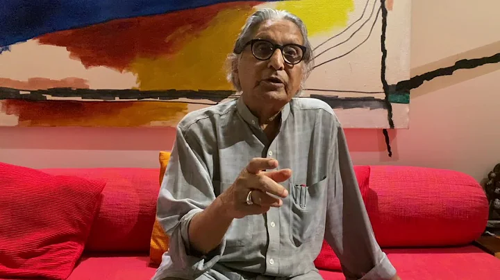 BV Doshi, the child behind the magician, stirs the...