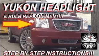 2007-2014 GMC Yukon Headlight Replacement & Bulb Removal How-To Change Headlight Bulb Assembly XL
