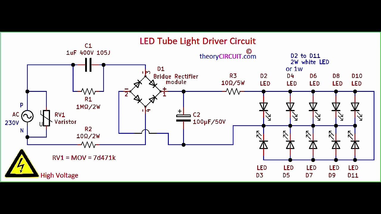LED Tube Light Driver# Circuit circuit# diagram