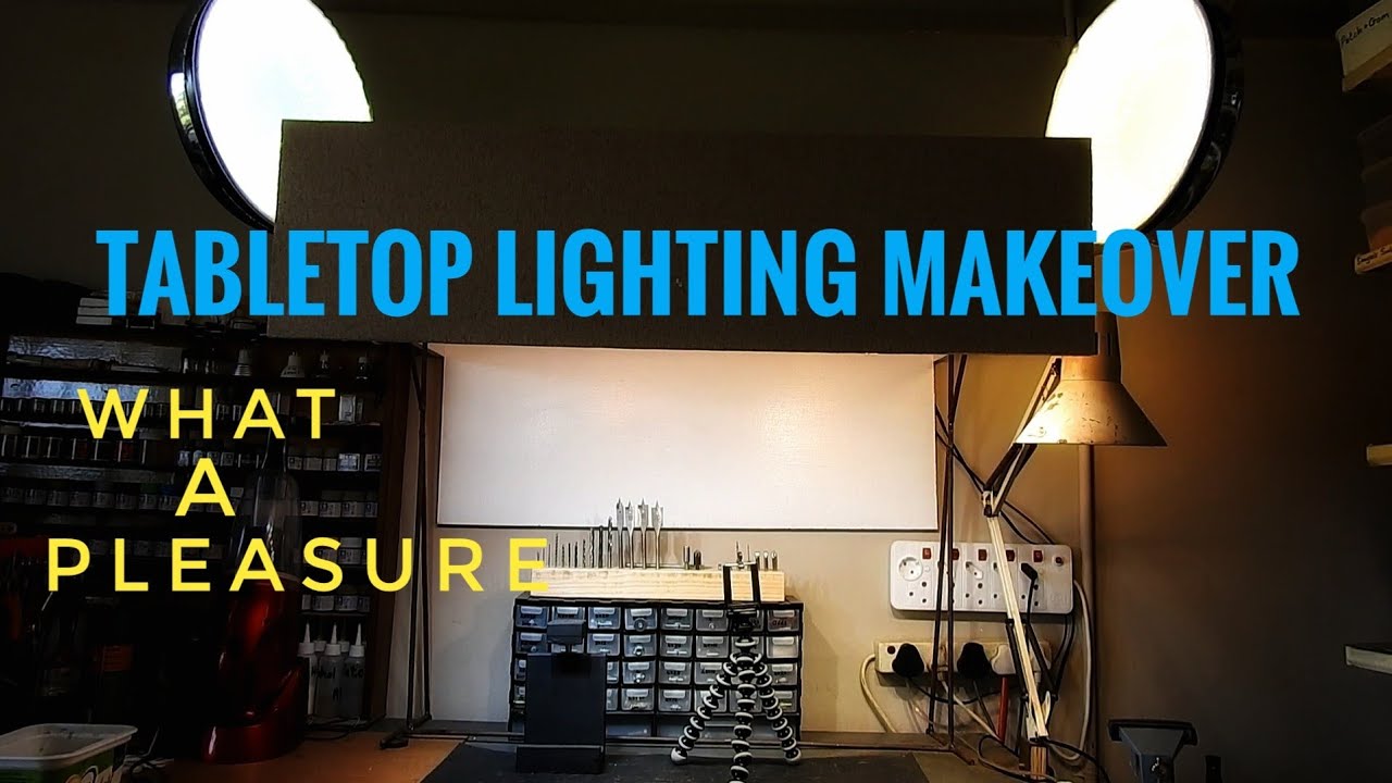 Overhead LED lighting for shooting videos on a tabletop