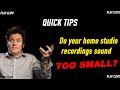 QUICK TIPS - How to make small room recordings sound BIG! - Produce Like a Pro Clips