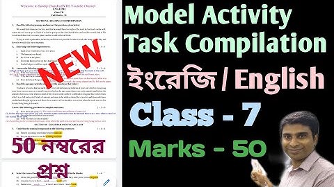 Class 7 English Model Activity Task Part 8 || 50 Marks Model Activity Class 7 English