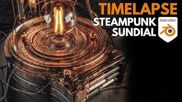 Steampunk Sundial in Blender | Realistic 3D Modeling Timelapse