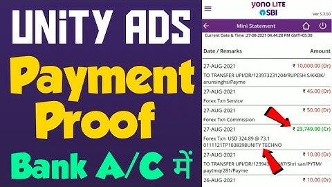 Unity ads payment proof | Earn $300 With Unity Ads | Unity Payment Proof unity self earning trick
