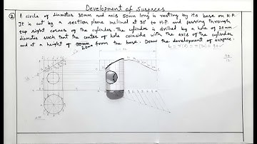 Development of Cylinder Having Hole at Center | Development of Surfaces in Engineering Drawing