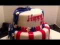 Patriotic cake . Red ,white and blue . Check out Cakebossofchester on Fb or jjsweettooth.com