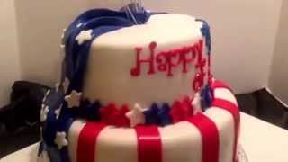Patriotic cake . Red ,white and blue . Check out Cakebossofchester on Fb or jjsweettooth.com