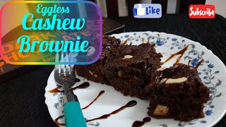 Eggless Cashew Brownie in kadhai/ nuts Brownie in pan without egg??