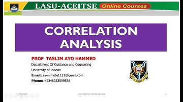 Ayo Hammed-LASU-ACEITSE Online Lecture on Correlation Analysis