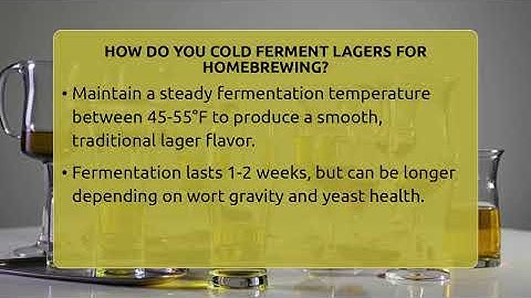 How Do You Cold Ferment Lagers For Homebrewing? - The Pint Guy