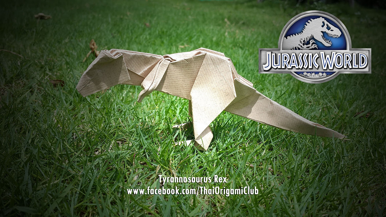 พับ ไดโนเสาร์  Update 2022  Let's fold origami t-rex, indominus rex and spinosaurus inspired from 'Jurassic World'