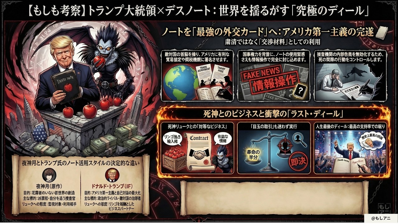 【禁断の検証】もしトランプがデスノートを拾ったら？世界経済がペン一本で書き換えられる…！夜神月が驚愕するノートの使い方とは！？