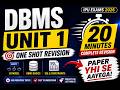 DBMS Unit 1 One Shot  Revision🔥| Last Minute DBMS Unit 1 🔥| DBMS Unit 1 in 20 Minutes