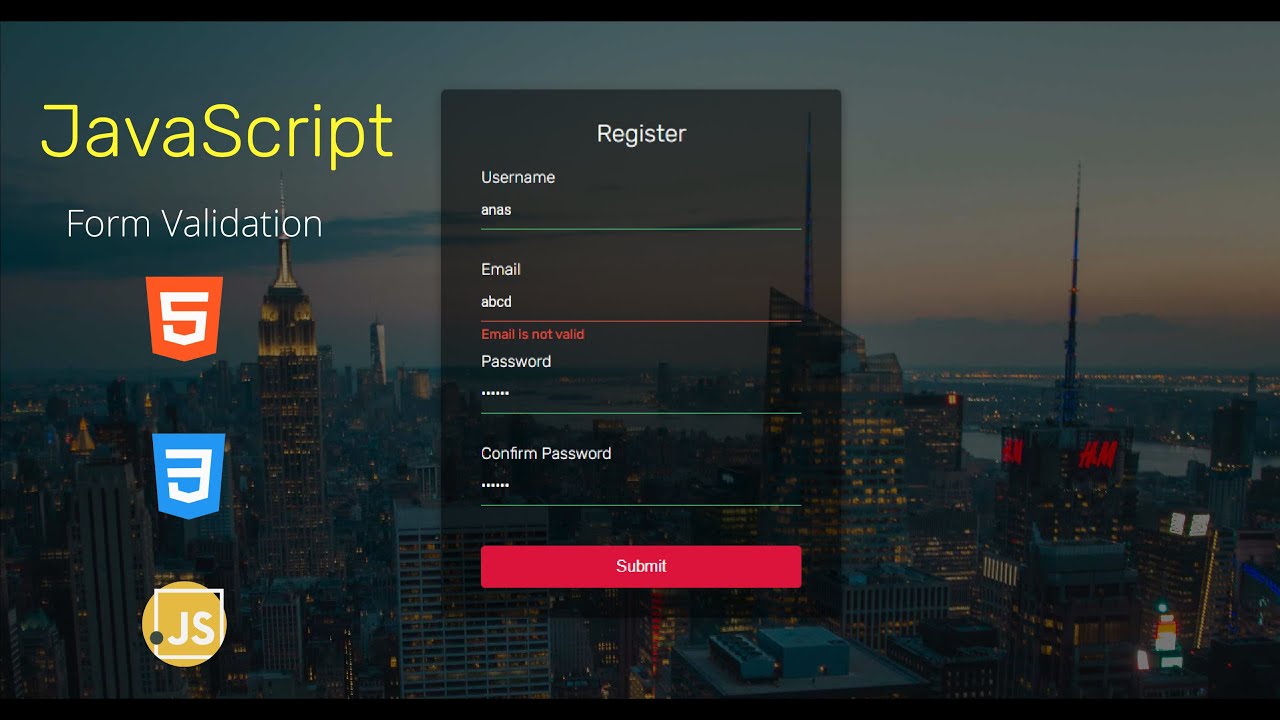 Javascript form validation