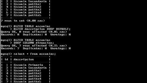 MySQL alter table drop index