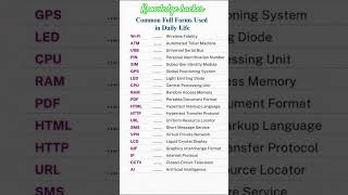 Full Form of computer /Computer related Full form #shorts #computerfullform #textfiles#fullform #1k