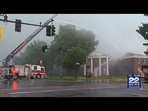 Massive fire roars on AIC campus after lightning strikes