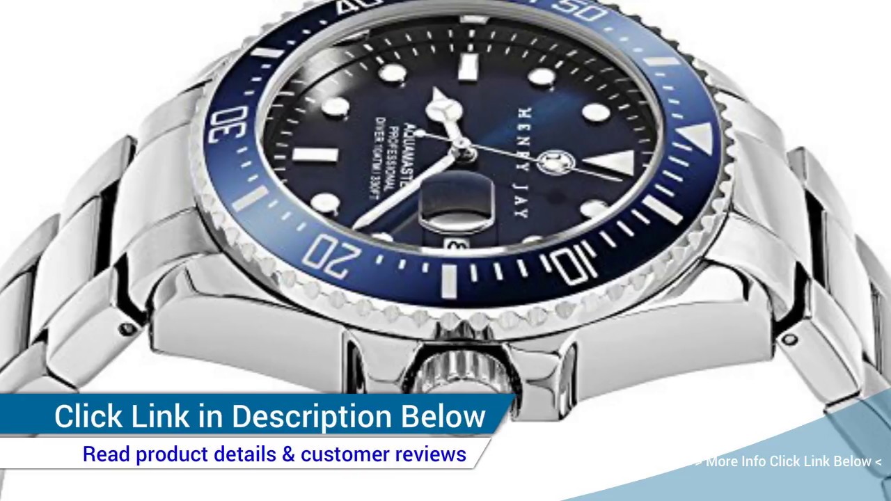 Best Review of Henry Jay Mens Stainless Steel “Specialty Aquamaster” Professional Dive Watch