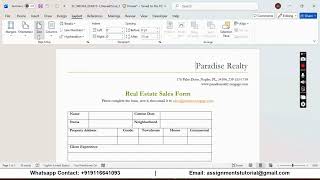 Shelly Cashman Word 365 | Module 10: End of Module Project 1 Paradise Realty
